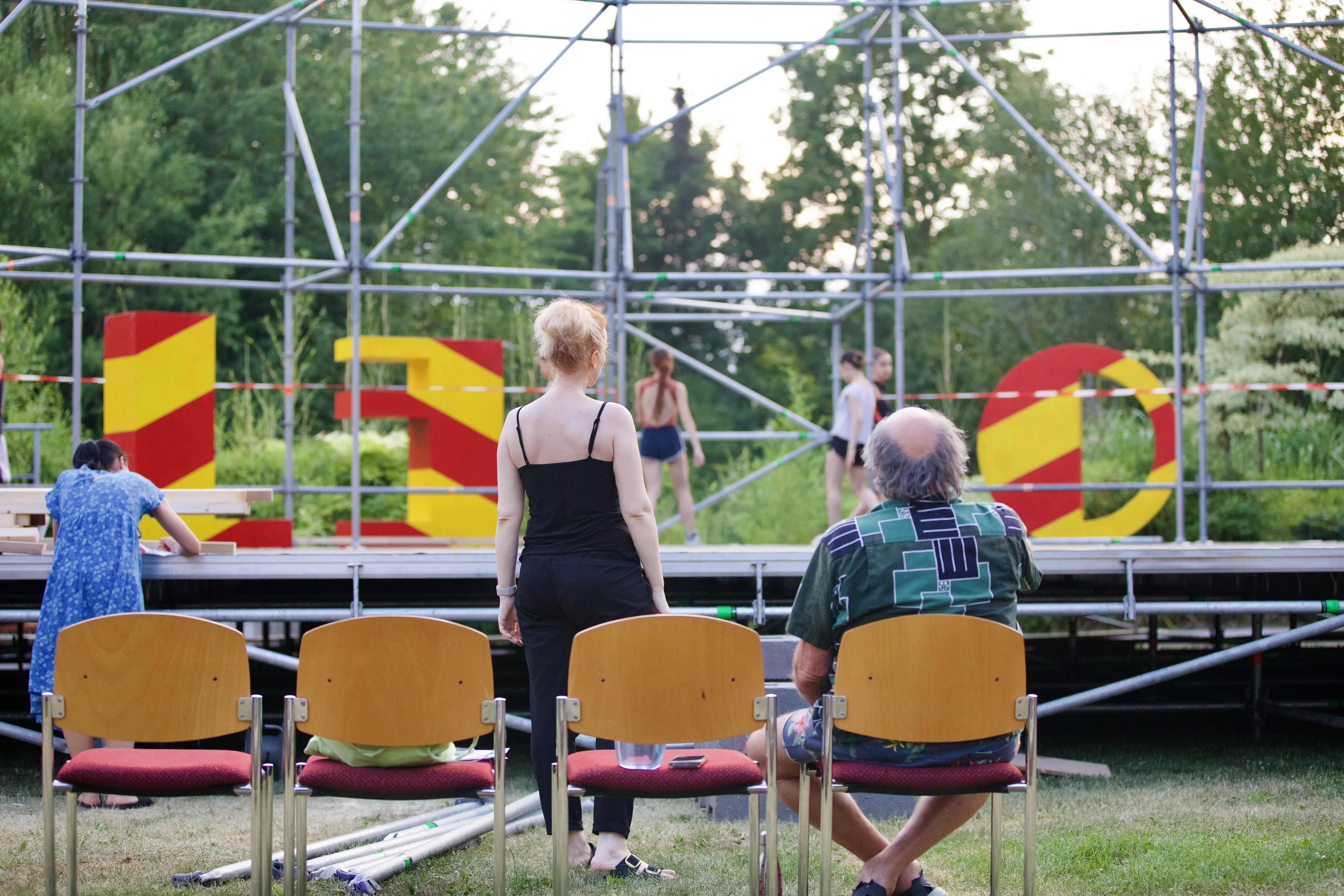 Erste Probe auf der Open-Air-Bühne