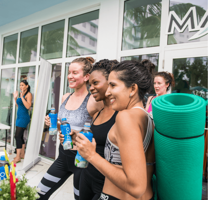 Woman posing for a picture after workout