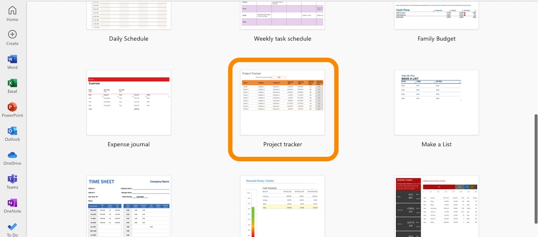 use the project tracker template in excel for punchlist