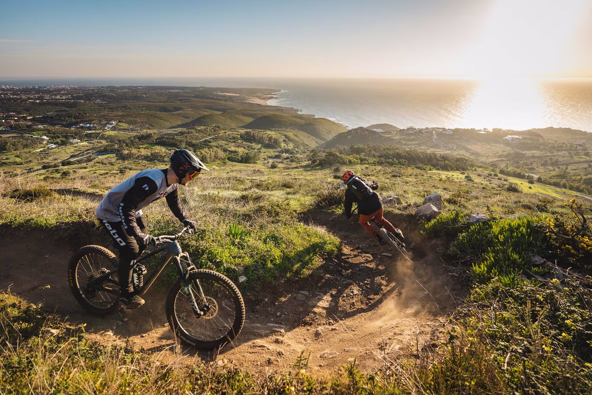 Bike ride with a sunset