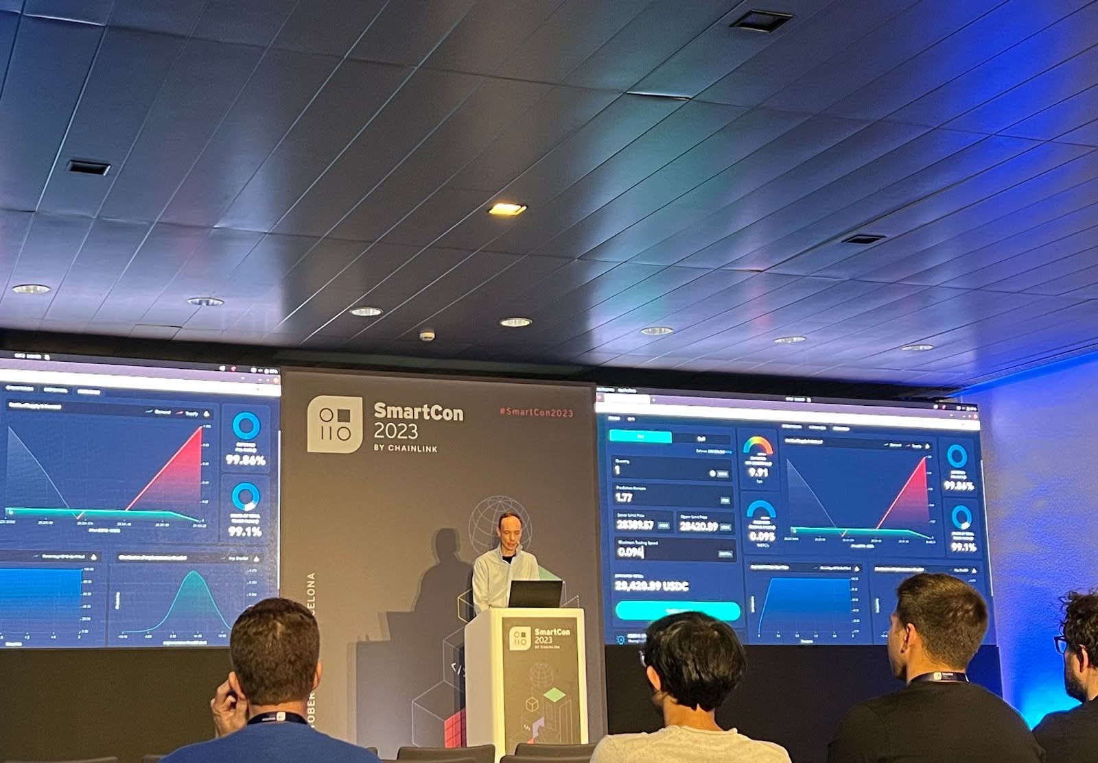 A picture of Krypton Co-Founder Michael Nowotny presenting at SmartCon 2023