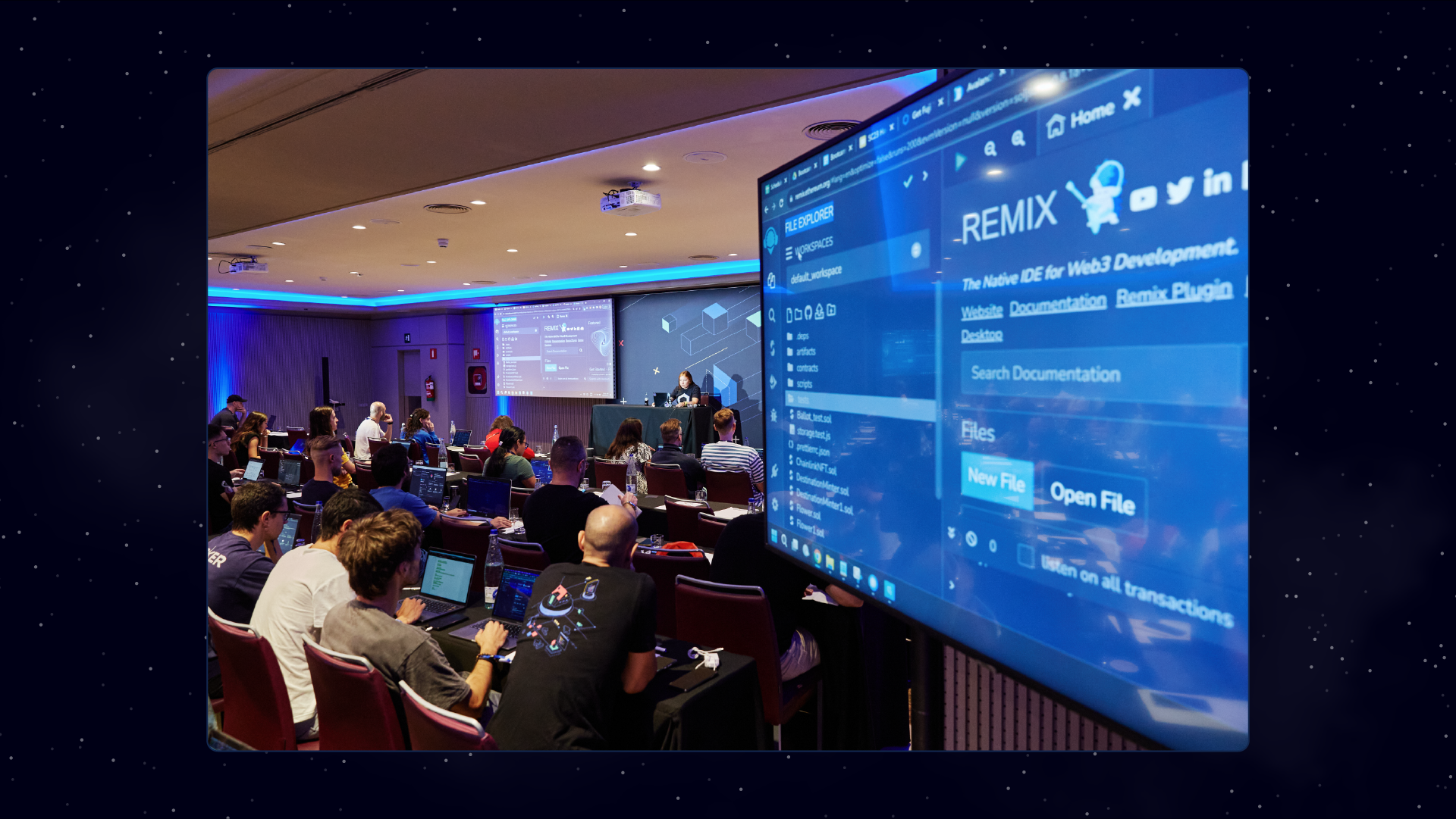 A picture from a Chainlink hackathon. 