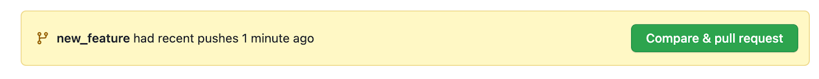 a screenshot of new feature pushes notification on GitHub