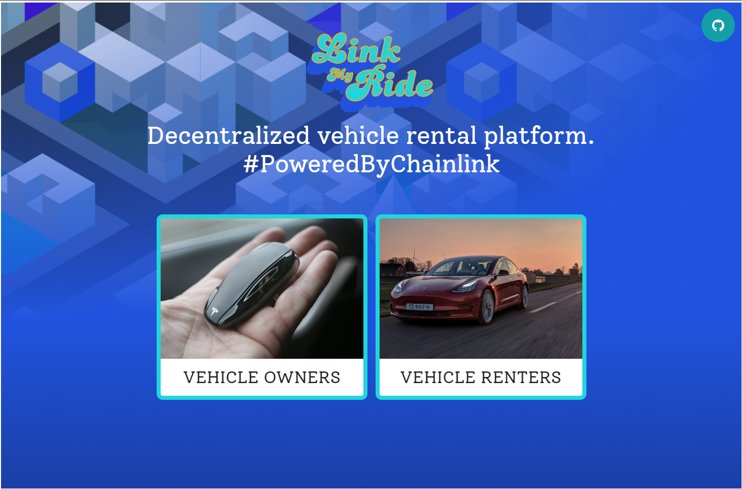Link My Ride live demo, grand prize winners from the 2020 Chainlink Virtual Hackathon