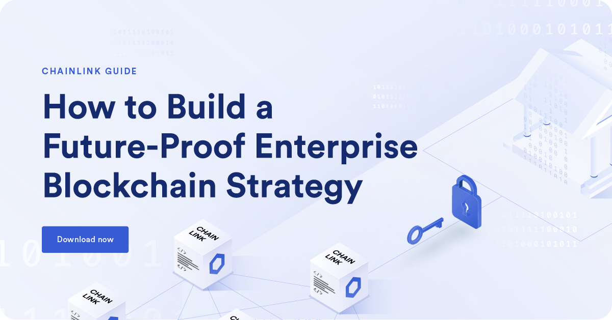 A clickable image to a guide detailing how to build a future-proof enterprise blockchain strategy.