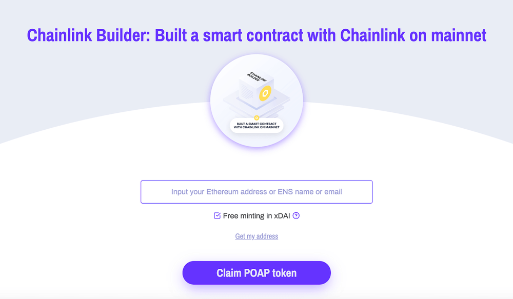 Chainlink Builder Program NFT: Build a smart contract on mainnet badge.