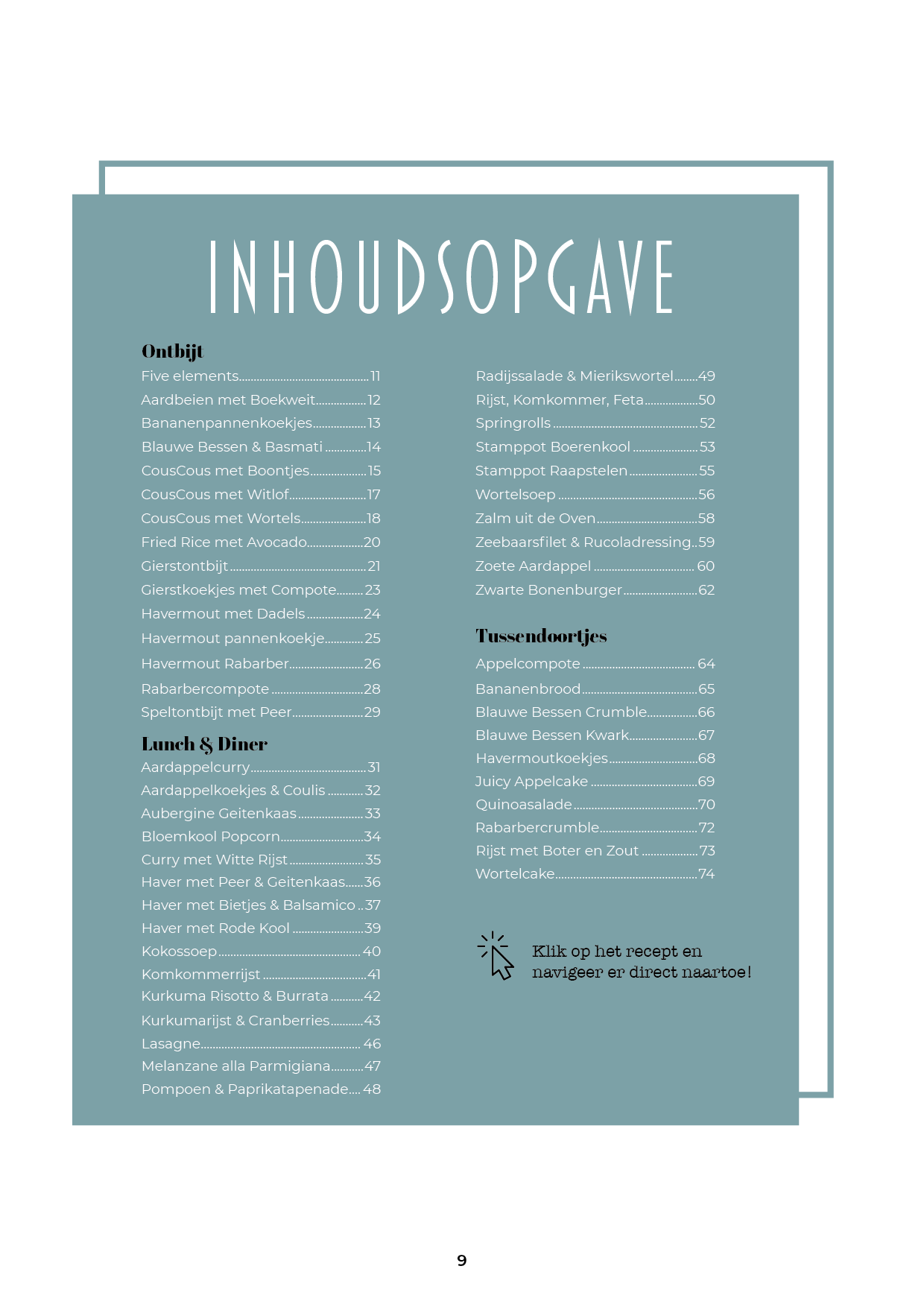 Floohw eKookboek Inhoudsopgave