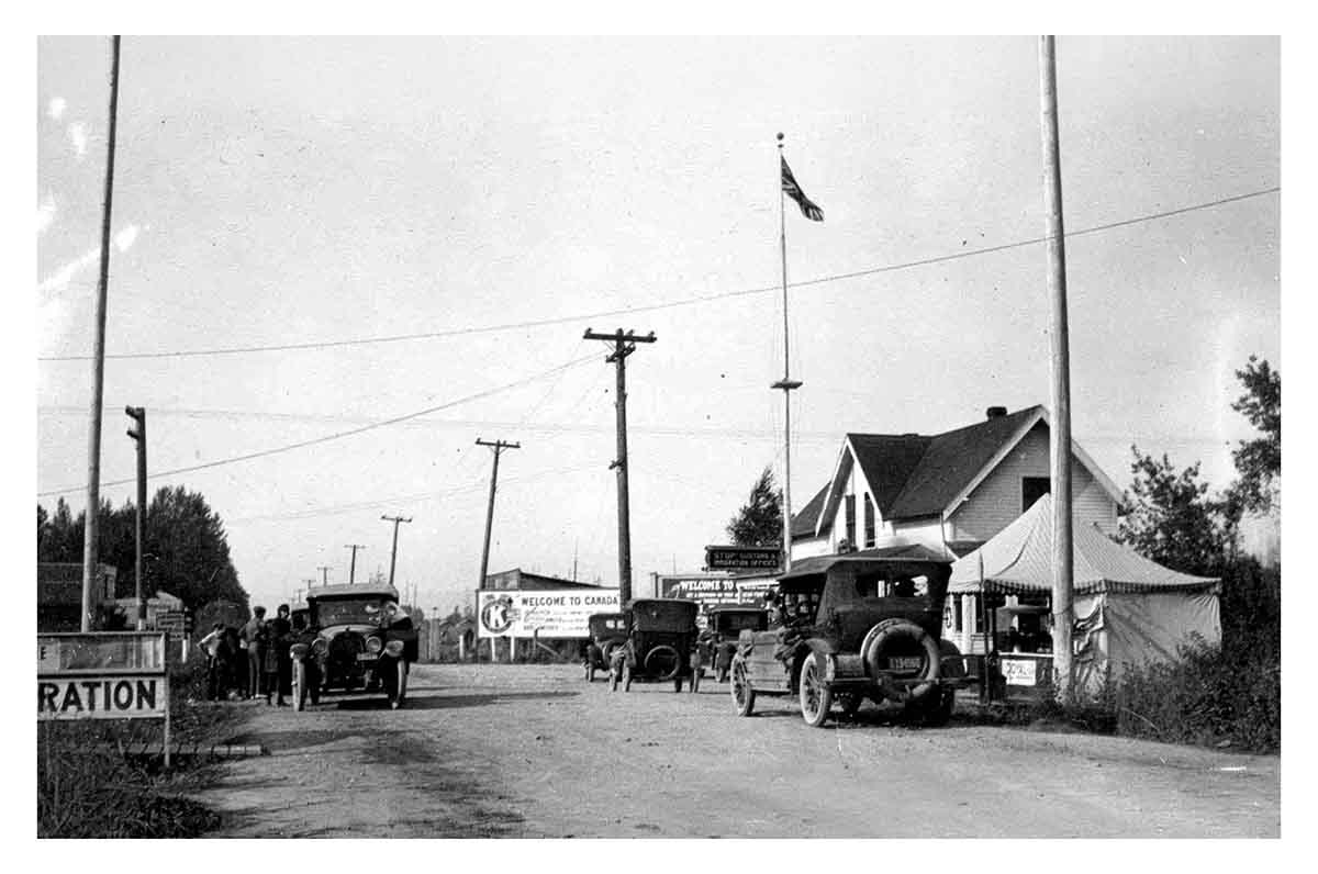 Canada / US border crossing 1916, Pacific Highway
