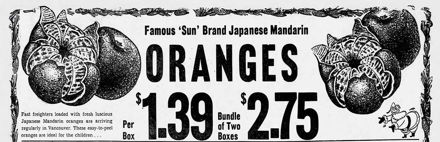 An ad for Sun oranges, 1950s