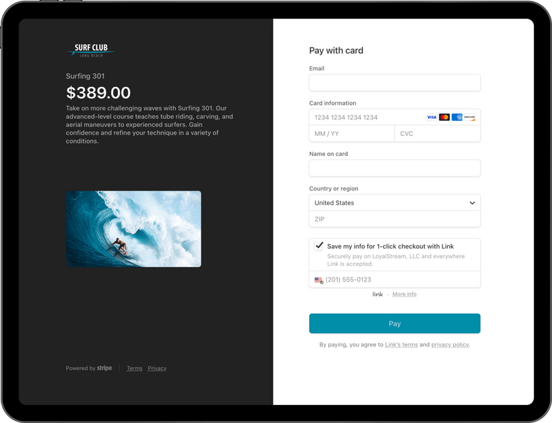 CustomerHub payment page