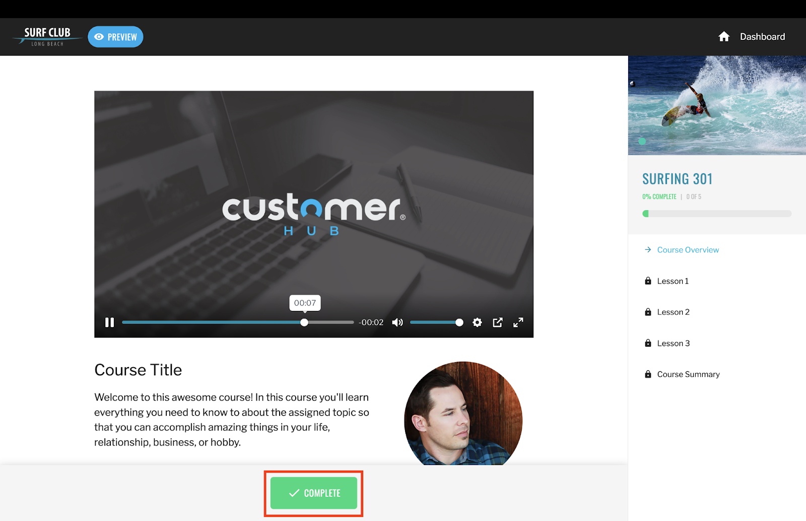CustomerHub progress markers