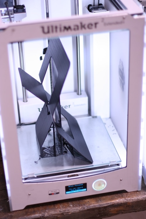 3D printed bookstand prototype in an Ultimaker.