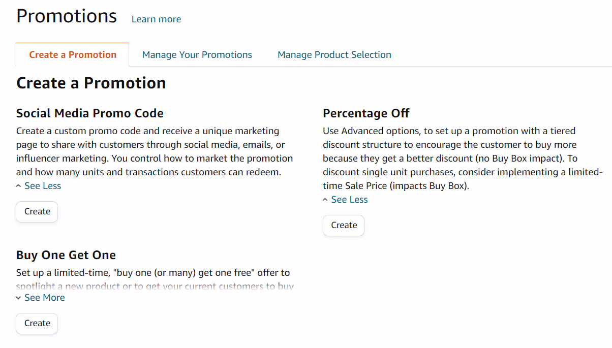 How you create a promotion on Amazon