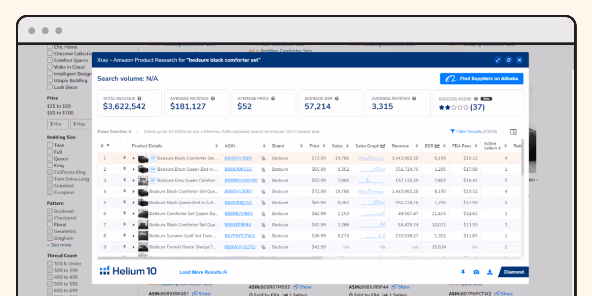 Helium 10 Product Research Tool