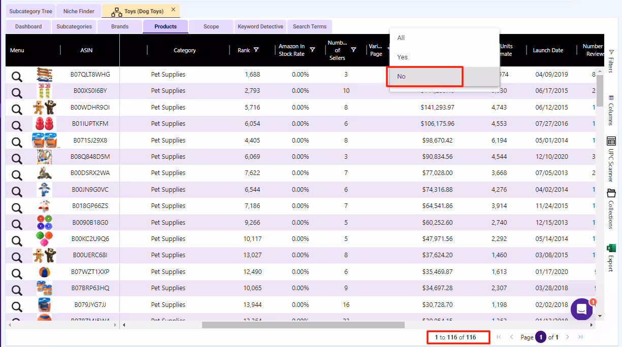SmartScout Product Research Tool