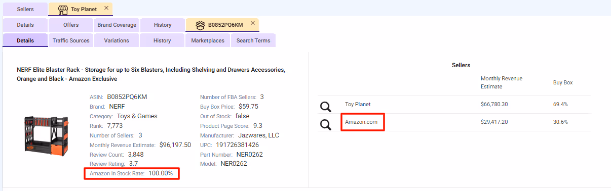 SmartScout Sellers tool