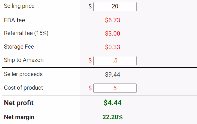 SmartScout FBA Calculator