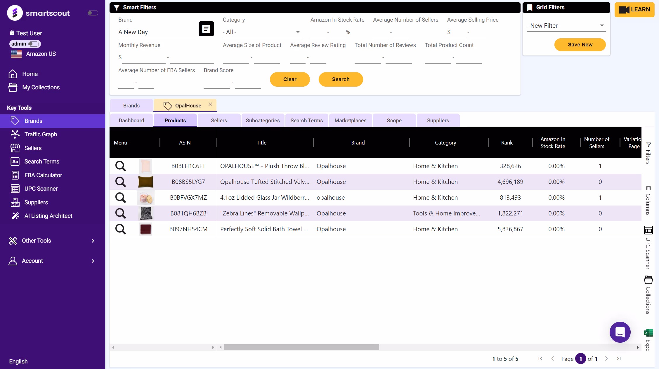 SmartScout Brands Tool
