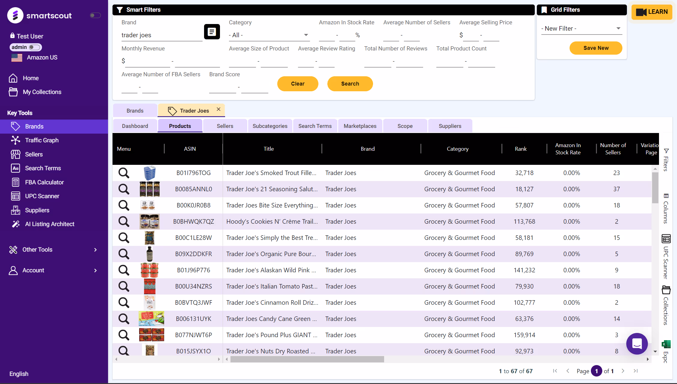 SmartScout Brands Tool