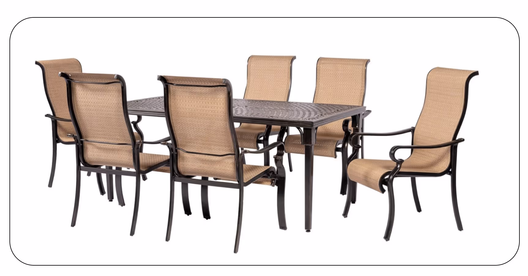 FBA vs FBM: Modern patio furniture set: rectangular table and six chairs