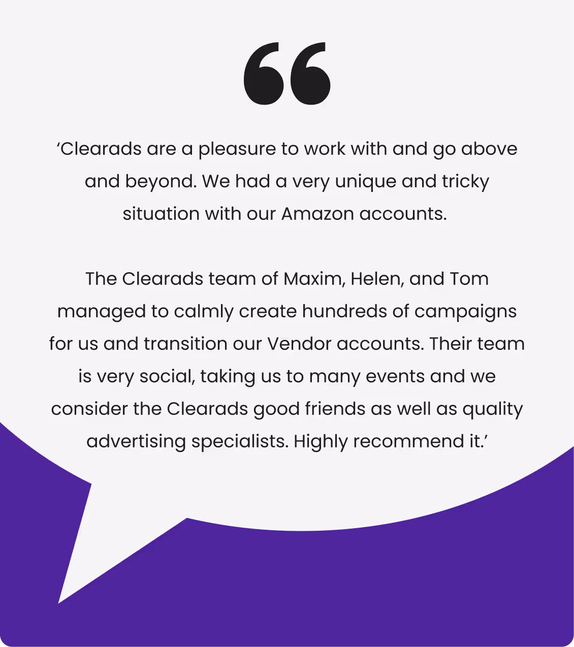 Clear Ads Testimonial