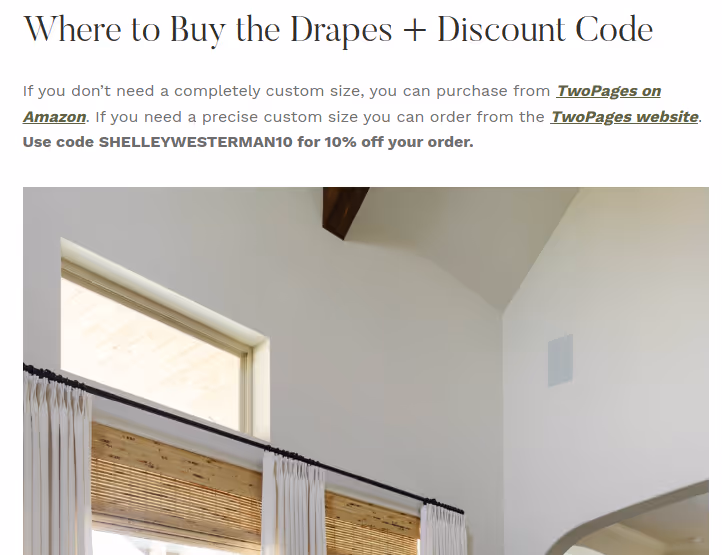 Amazon affiliate website shows a picture of a product and offers a discount.