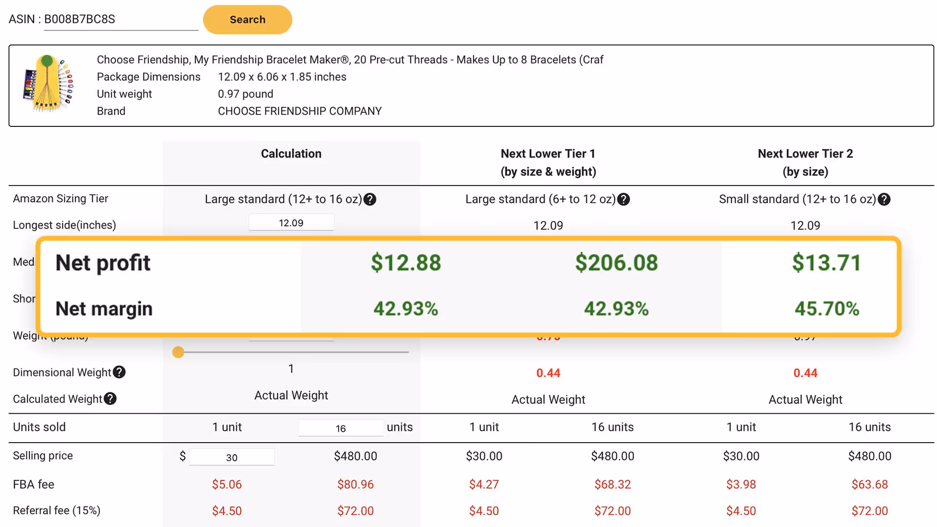 FBA Calculator