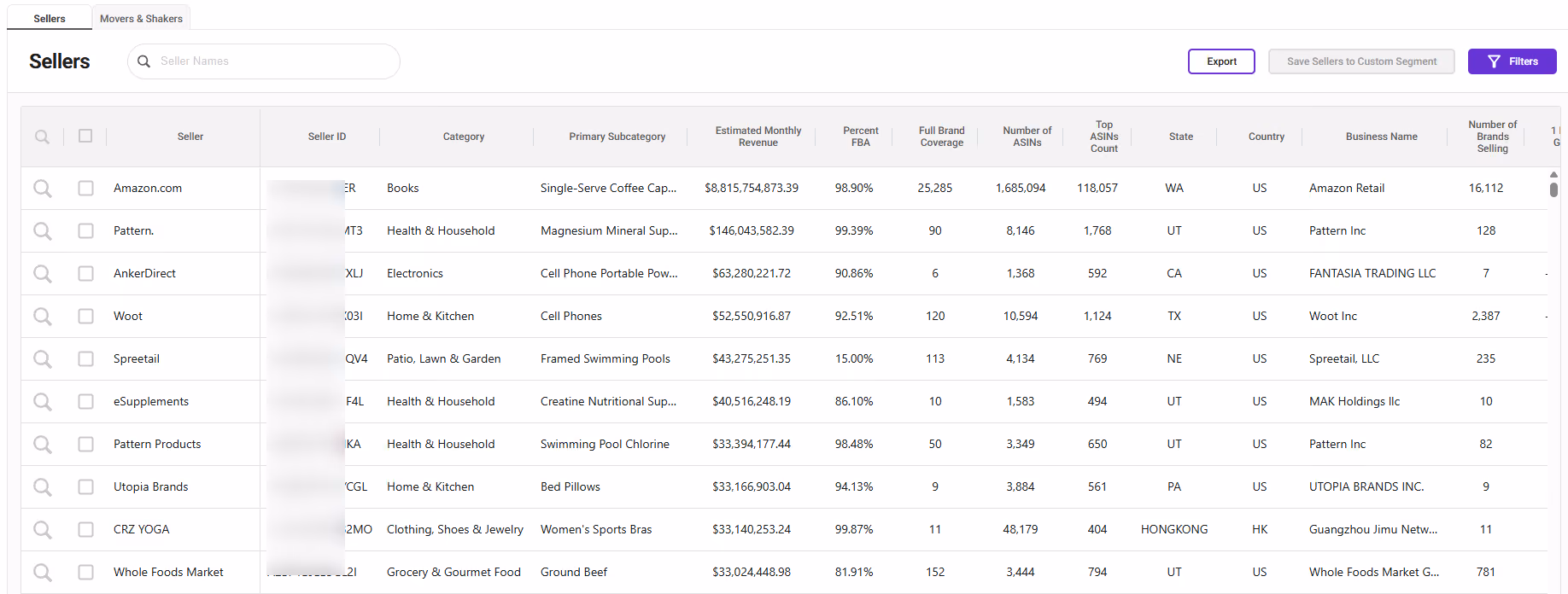 SmartScout Sellers Intelligence