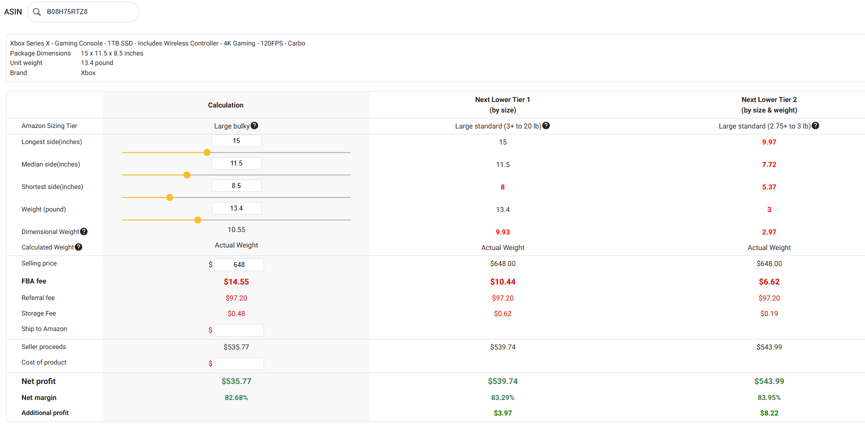 SmartScout FBA Calculator