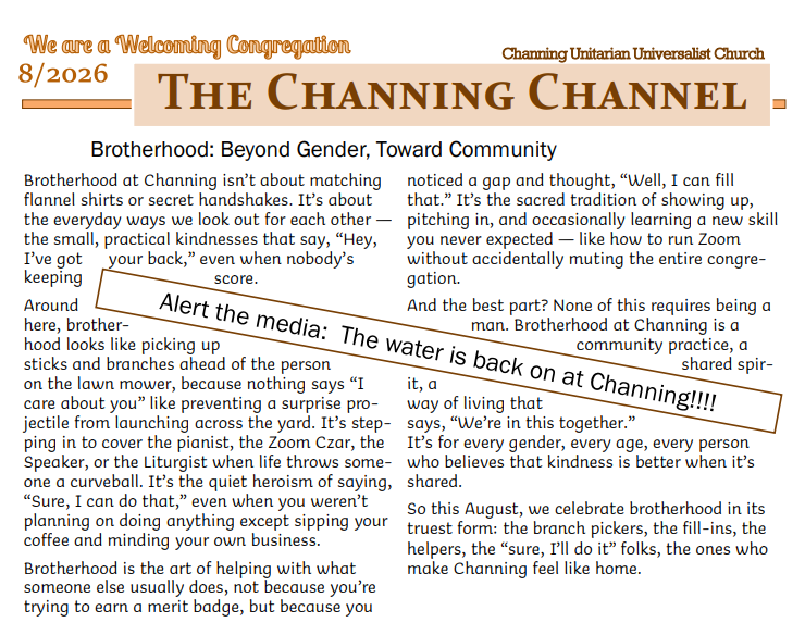 Channing Channel - August 2026