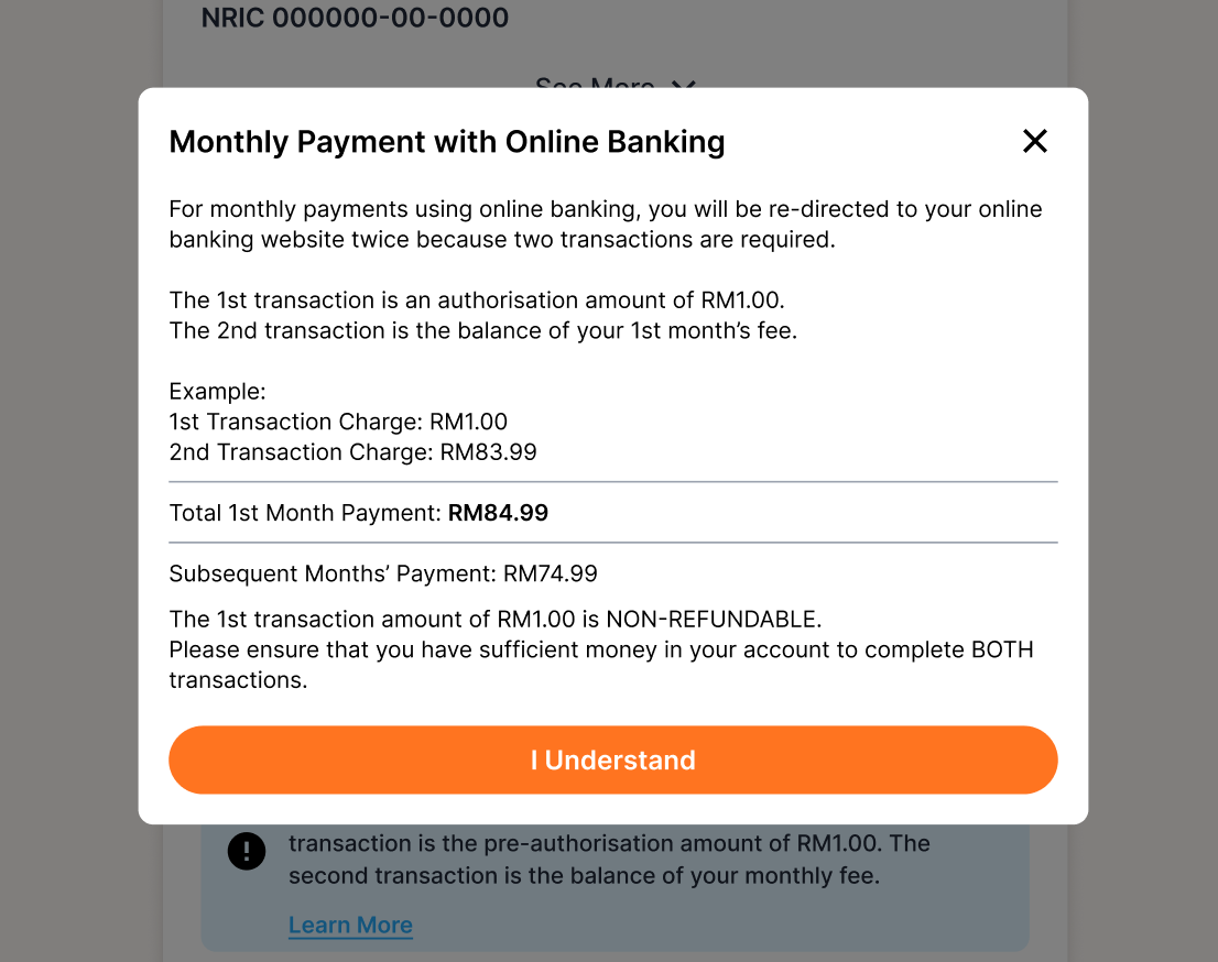 Oyen Monthly Payment with FPX