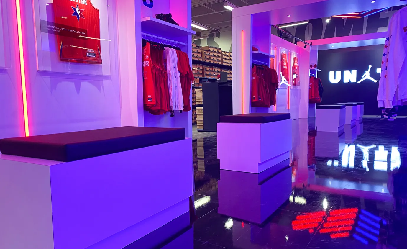 interior and wall displays for Nike All-Star Week created by Infinity Images