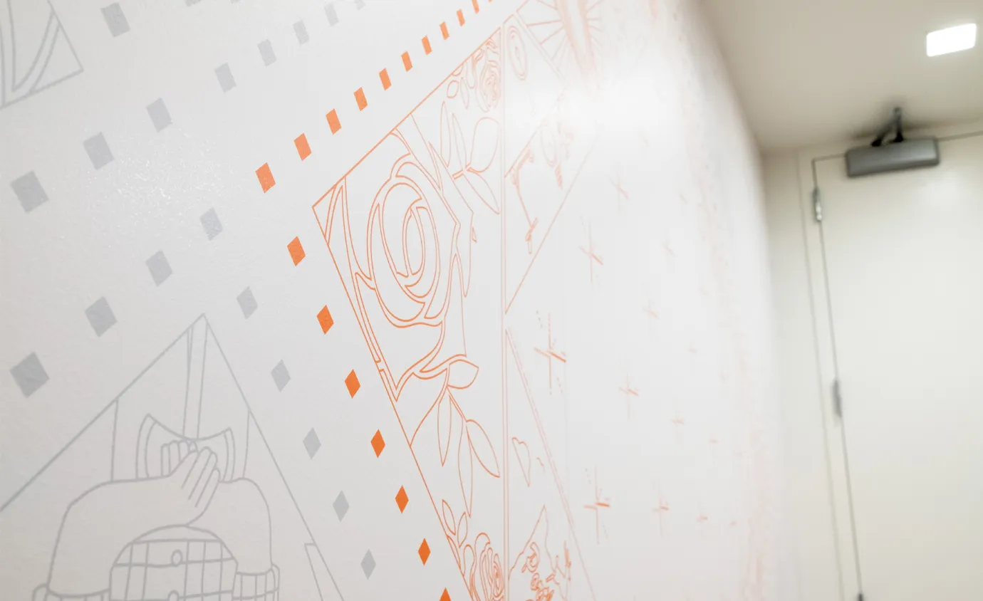 close up image of wall graphics made by Infinity Images