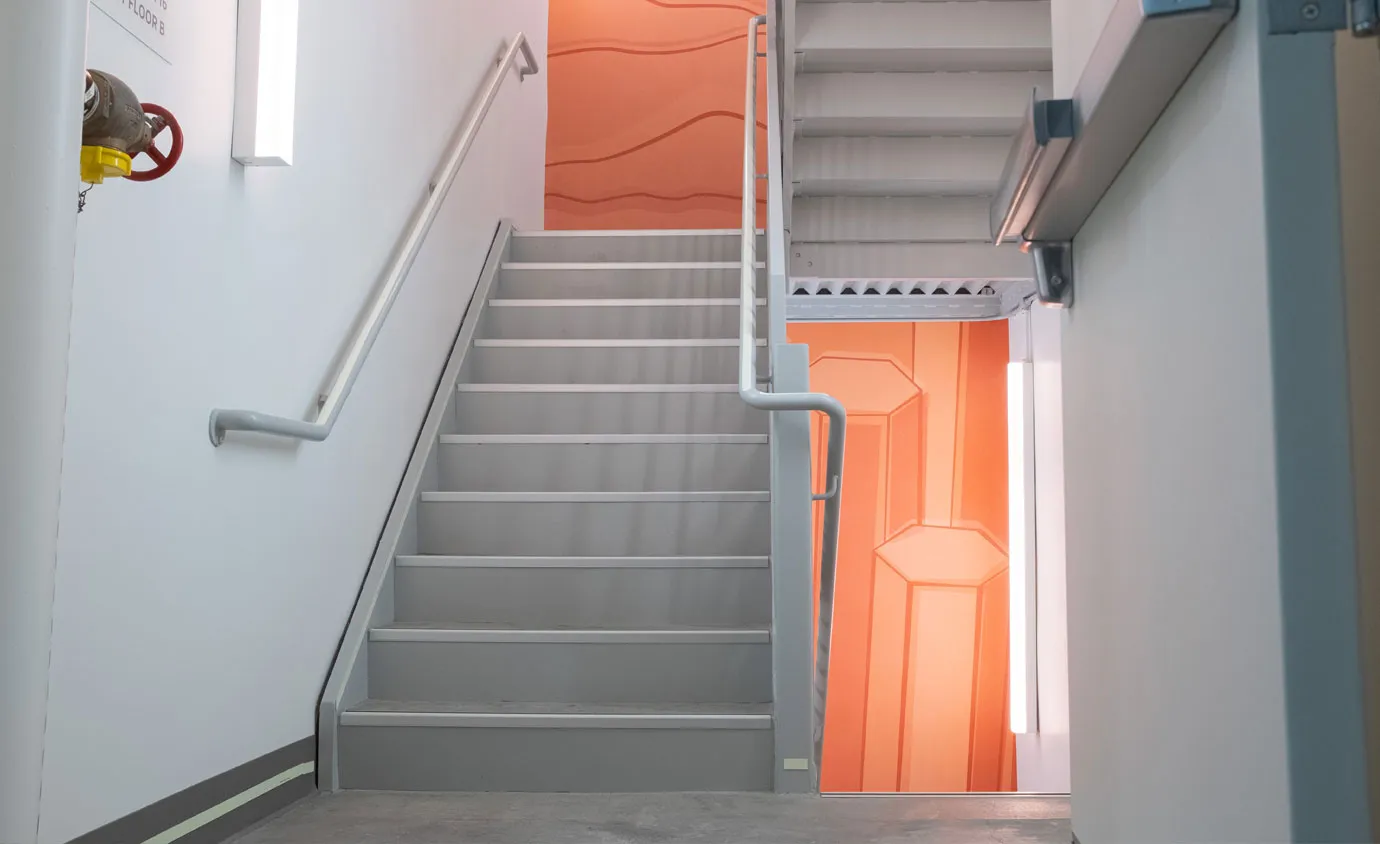 staircase with wall graphics made by Infinity Images
