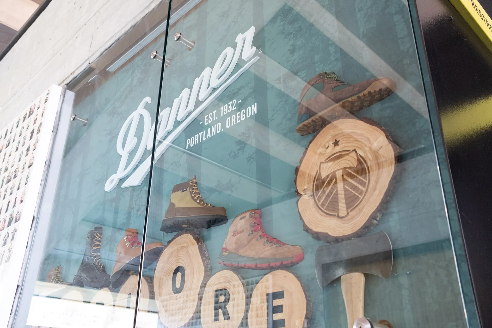Danner Portland Timbers retail display wall made by Infinity Images