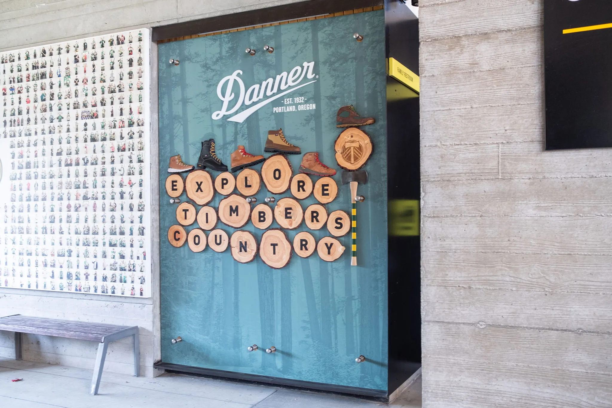 Portland Timbers and Danner Boots collab display wall by Infinity Images