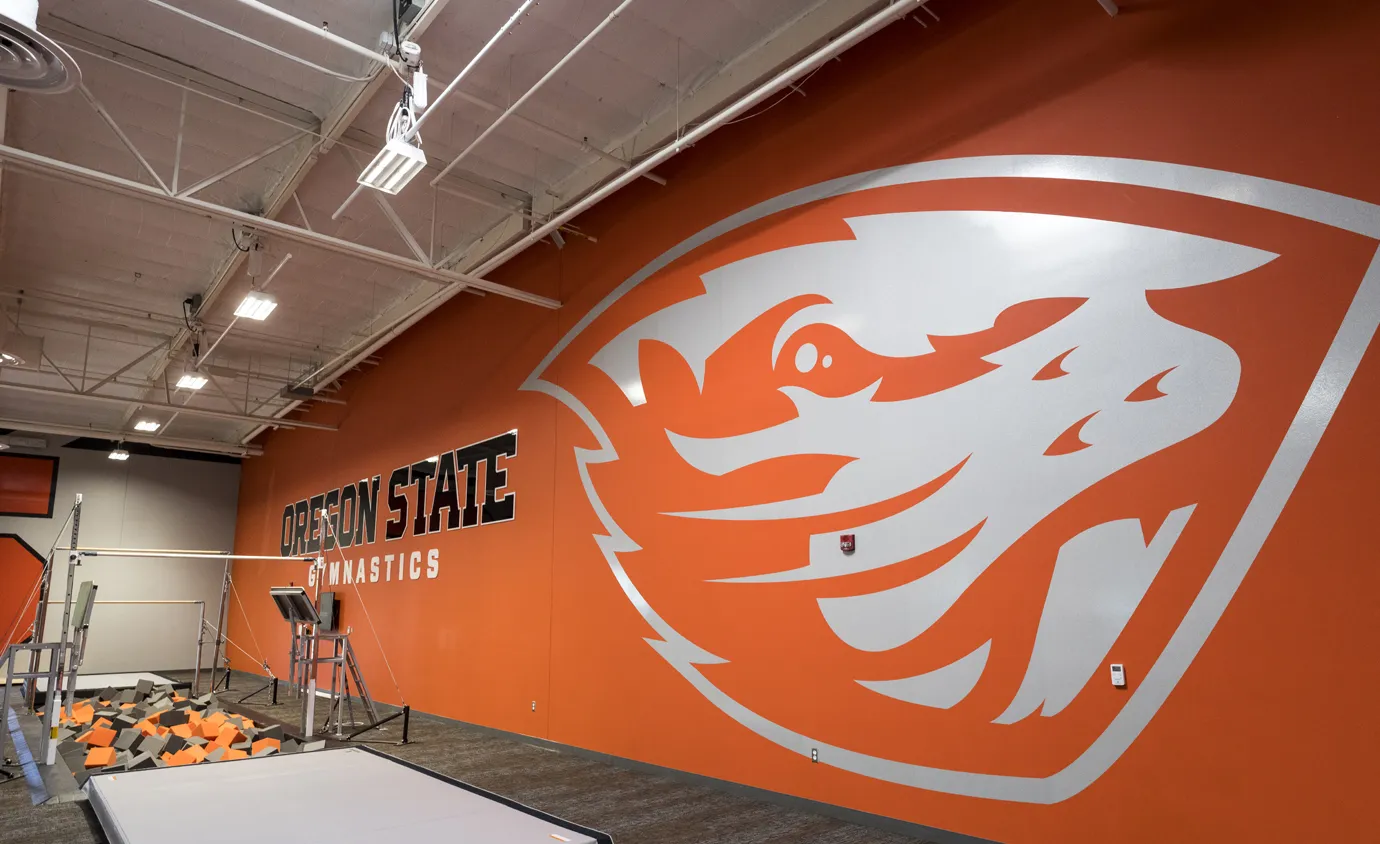 OSU gymnastic practice facility signage made by Infinity Images