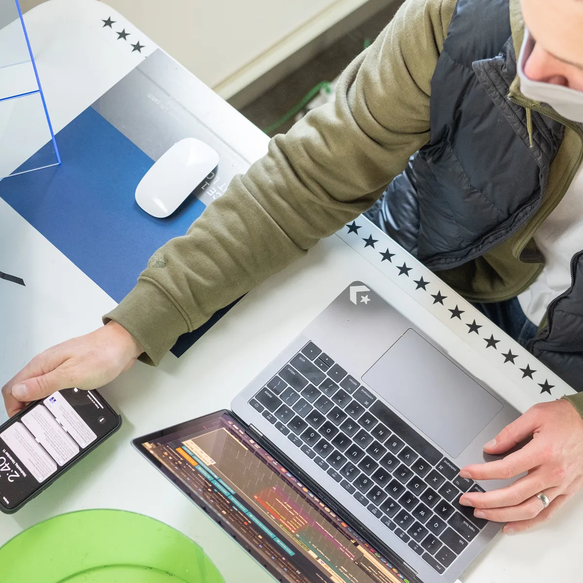 photo of a person on a laptop