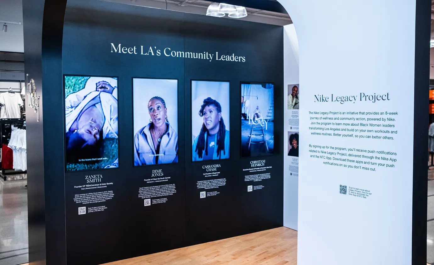 Nike legacy display wall by Infinity Images