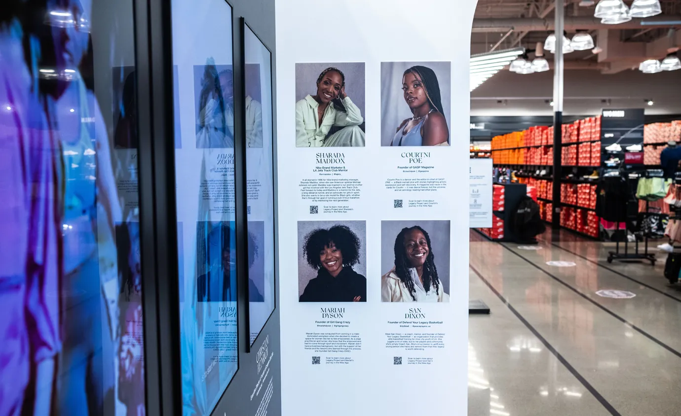 Nike legacy display wall by Infinity Images