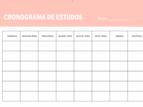 Aqui está um exemplo de como um cronograma pode ser estruturado. Foto: Reprodução/Pinterest
