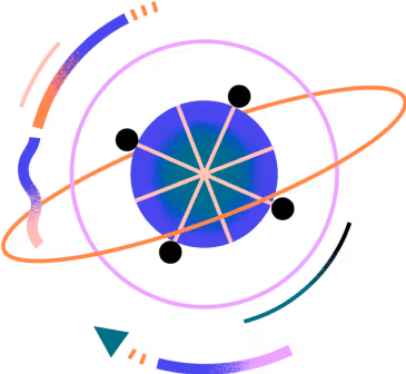 Abstract orbit-style illustration with circles — decorative