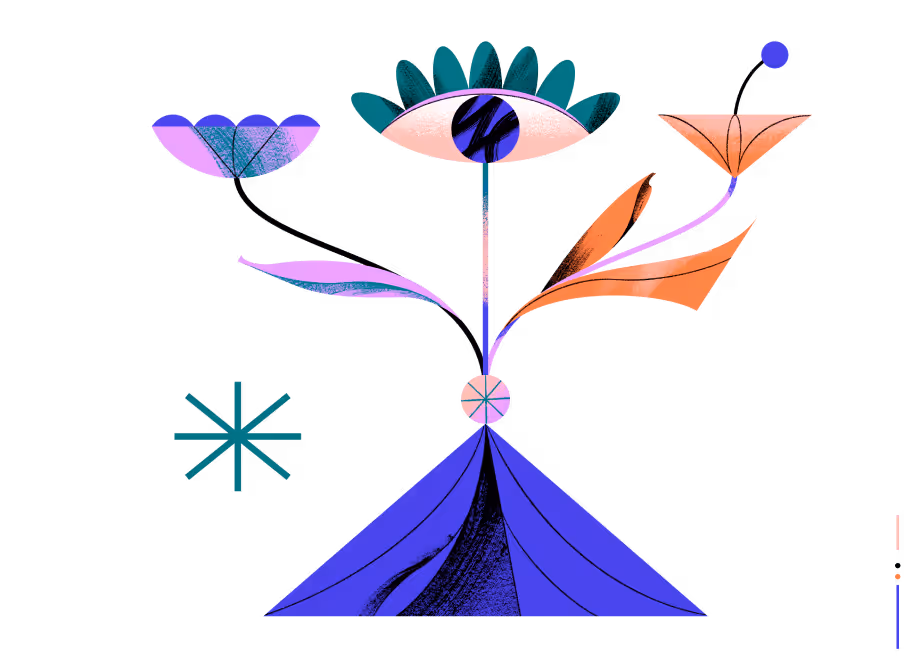 mountain with flowers
