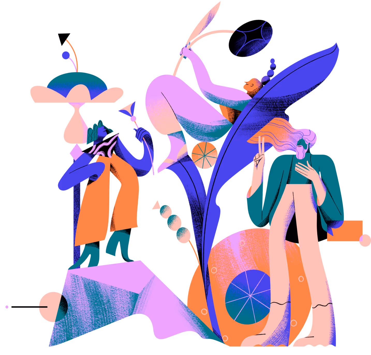 Abstract illustration of group collaboration — decorative