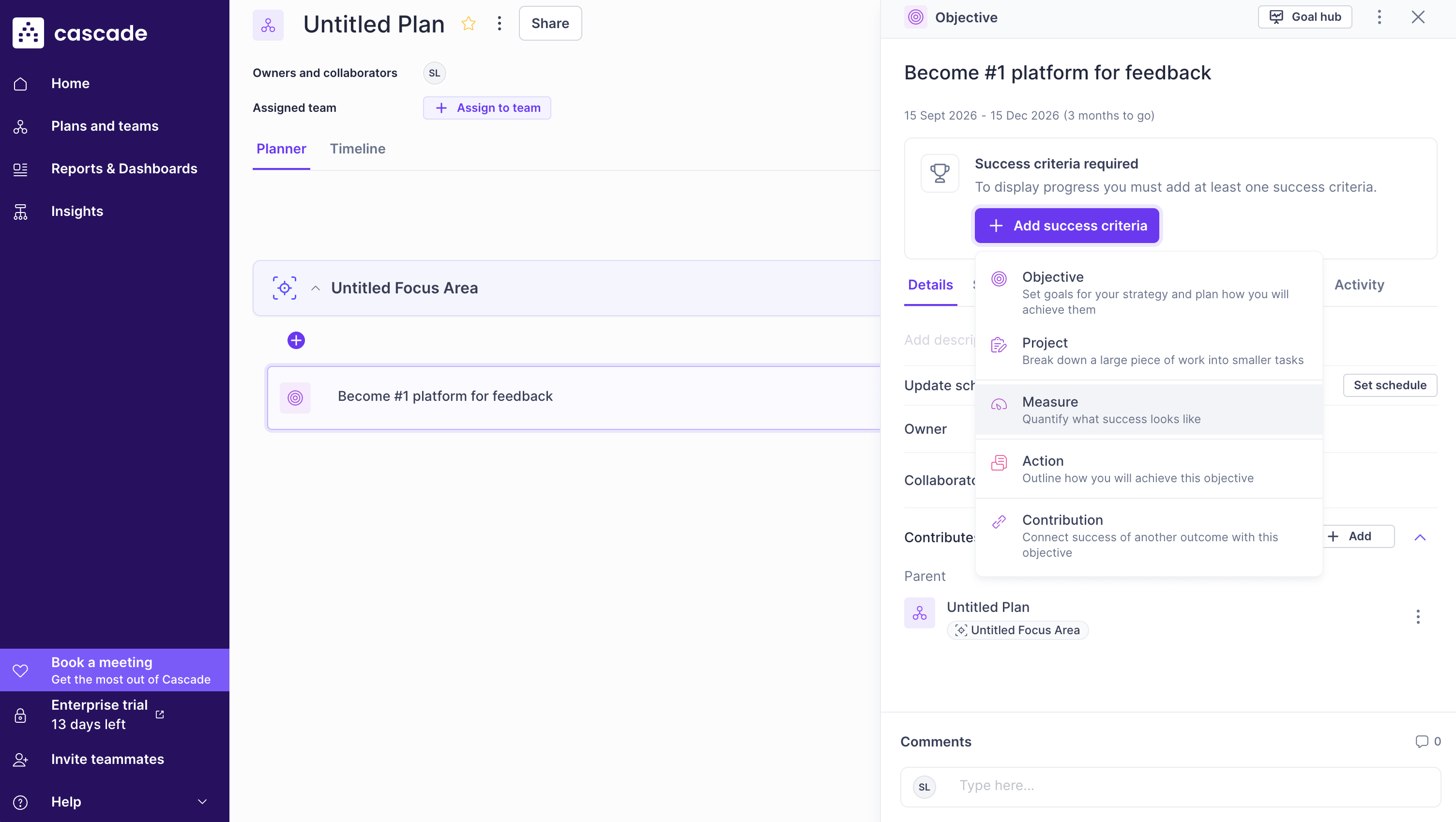 Cascade dashboard