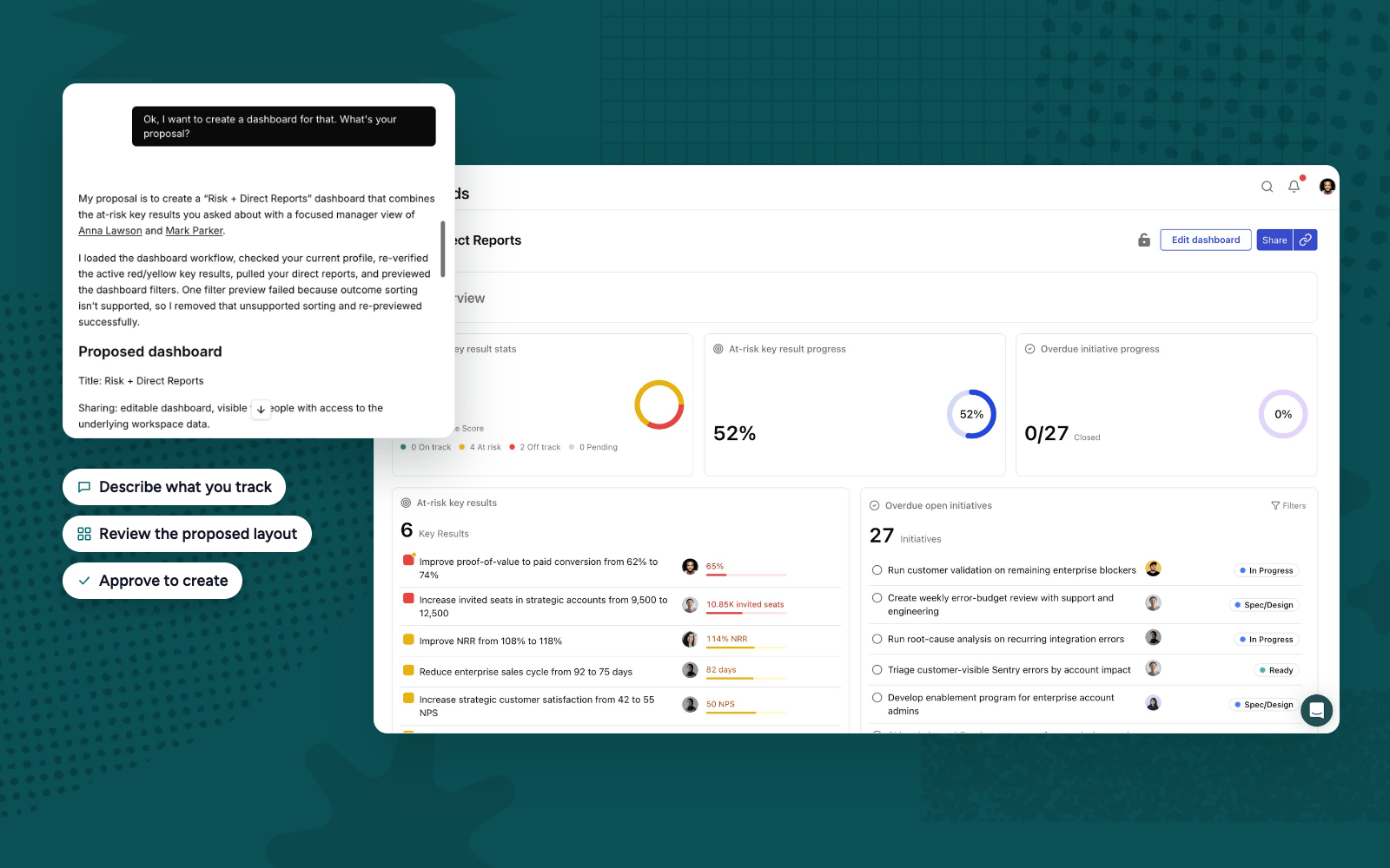 Create custom dashboards from Tability AI Mode