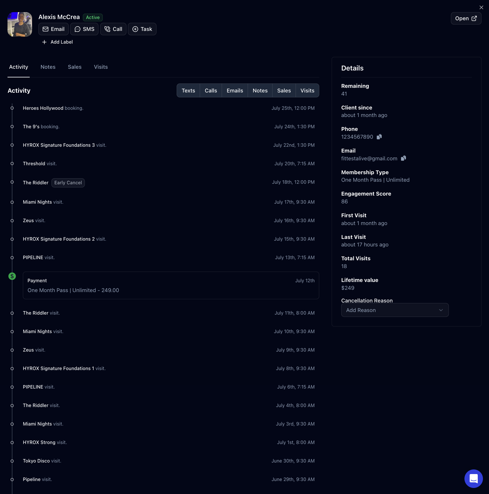 Dashboard mockup