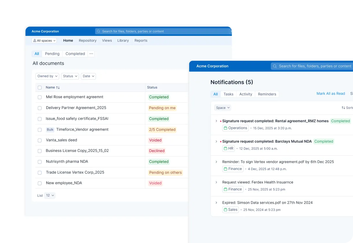 Contract Tracking & Notifications