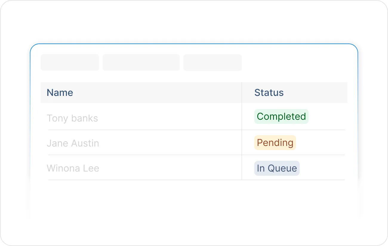 Real time status tracking