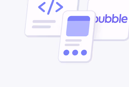 Bubble.io editor interface displaying a developed web app